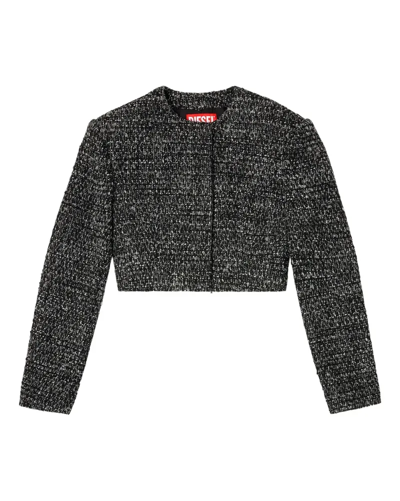 Diesel G-Crop-G Cropped-Jacke aus Tweed - Schwarz Schwarz