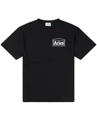 Aries T-Shirt mit Logo-Print Schwarz