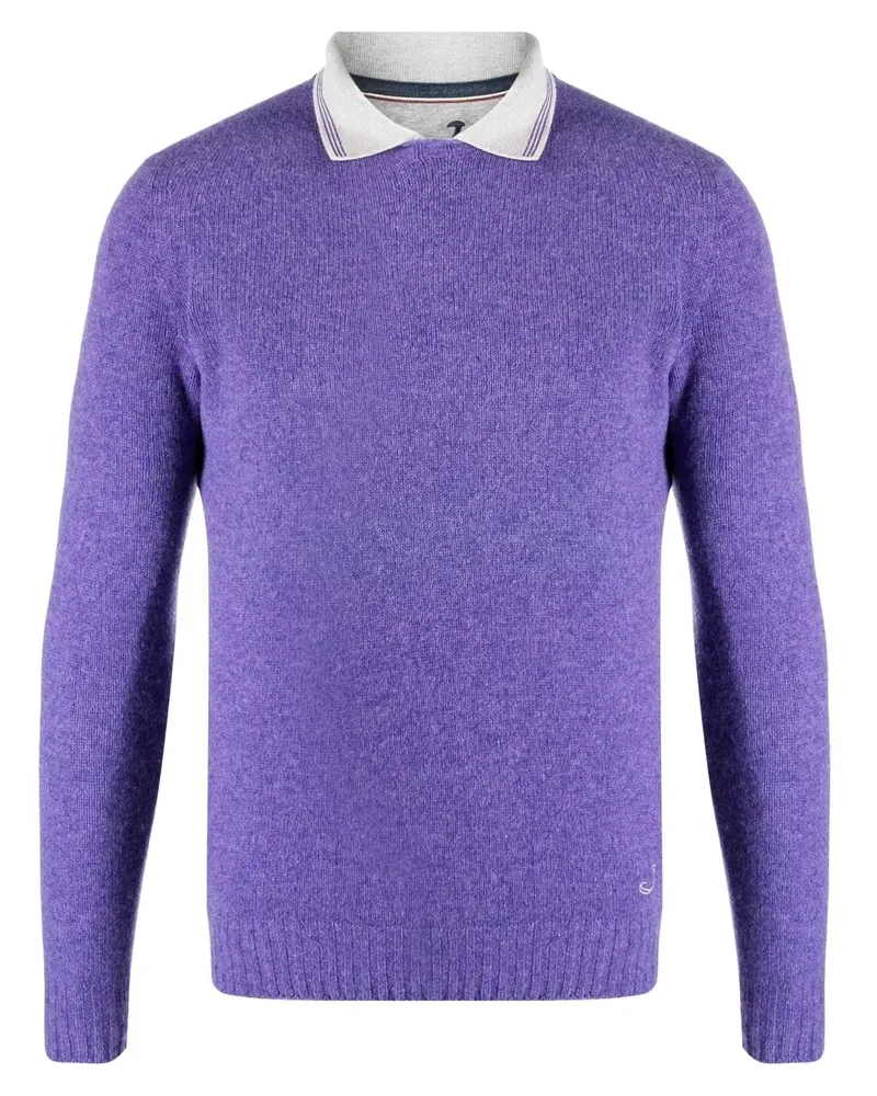 Jacob Cohën Sweatshirt mit Poloshirtkragen - Violett Violett