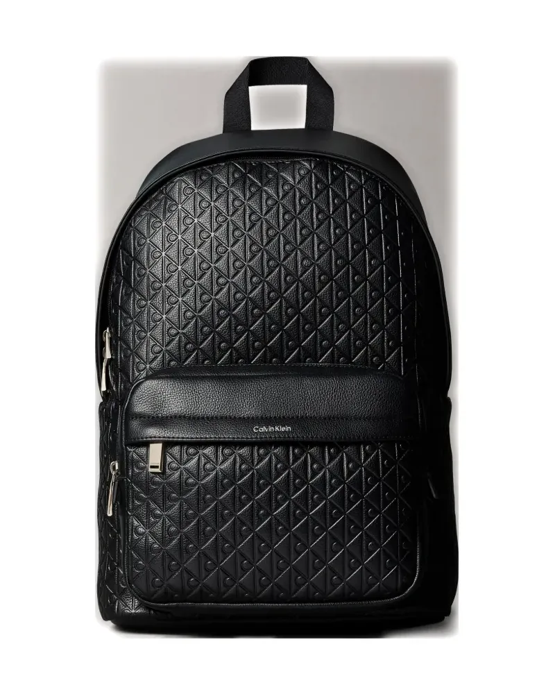 Calvin Klein embossed monogram backpack - Schwarz Schwarz