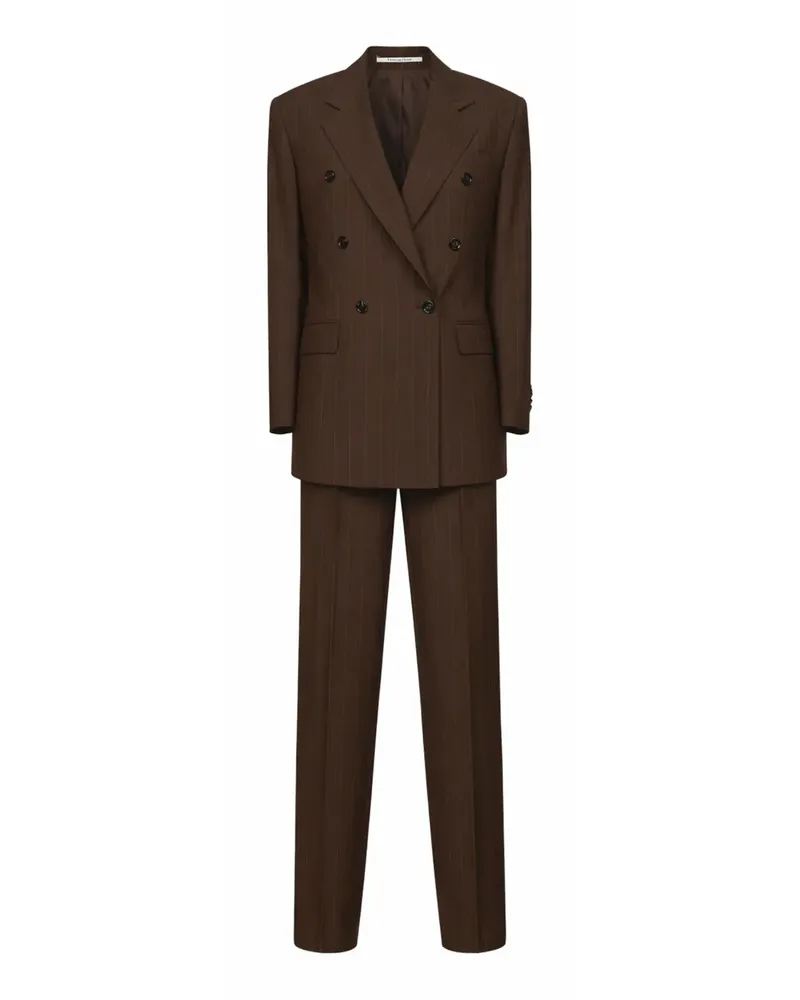 Tagliatore Doppelreihiger Lorelei Anzug mit Nadelstreifen - Braun Braun