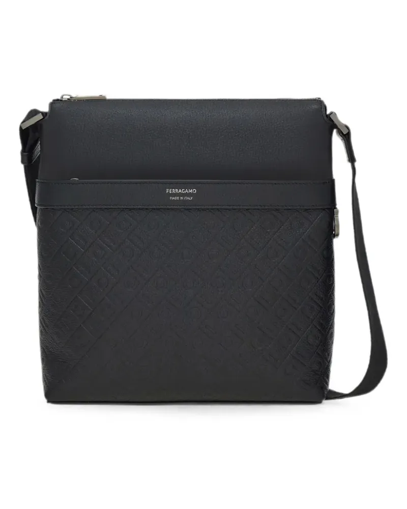 Ferragamo monogram messenger bag - Schwarz Schwarz