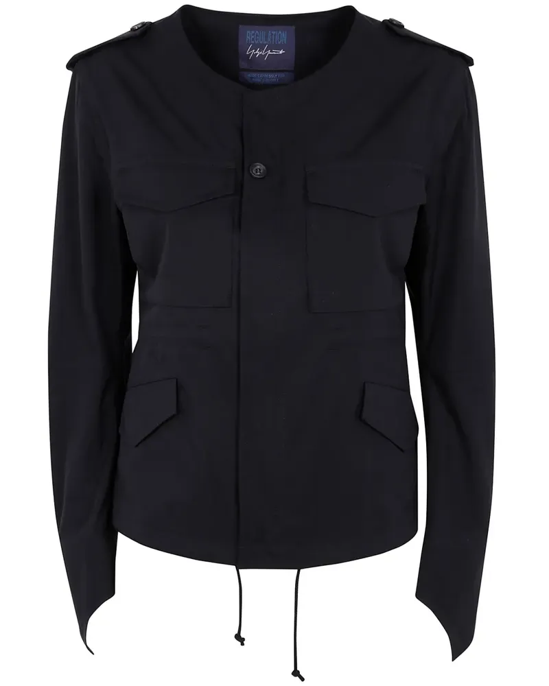Yohji Yamamoto Jacke ohne Kragen - Schwarz Schwarz