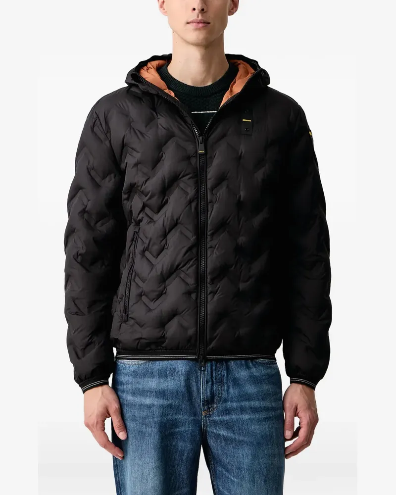 Blauer Piery chevron-quilted hooded jacket - Schwarz Schwarz