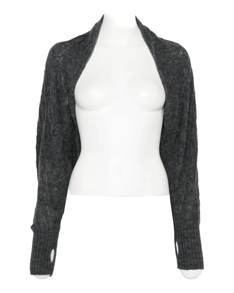 Yohji Yamamoto fine-knit open-front cardigan - Grau Grau