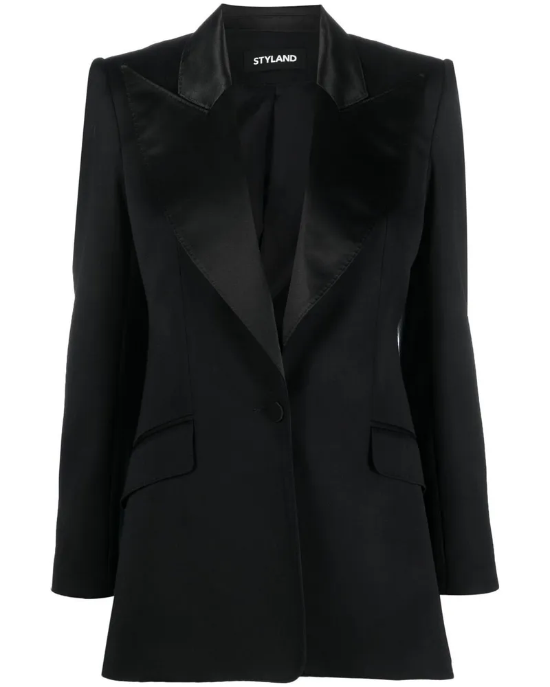 STYLAND Einreihiger Blazer Schwarz