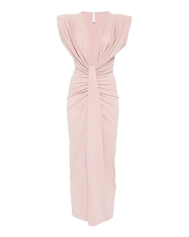 IMPERIAL draped V-neck midi dress - Rosa Rosa