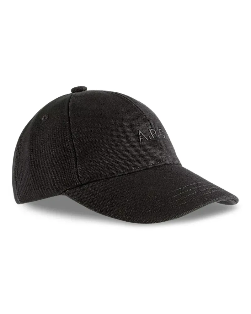 A.P.C. Charlie Baseballkappe mit Logo-Stickerei - Schwarz Schwarz