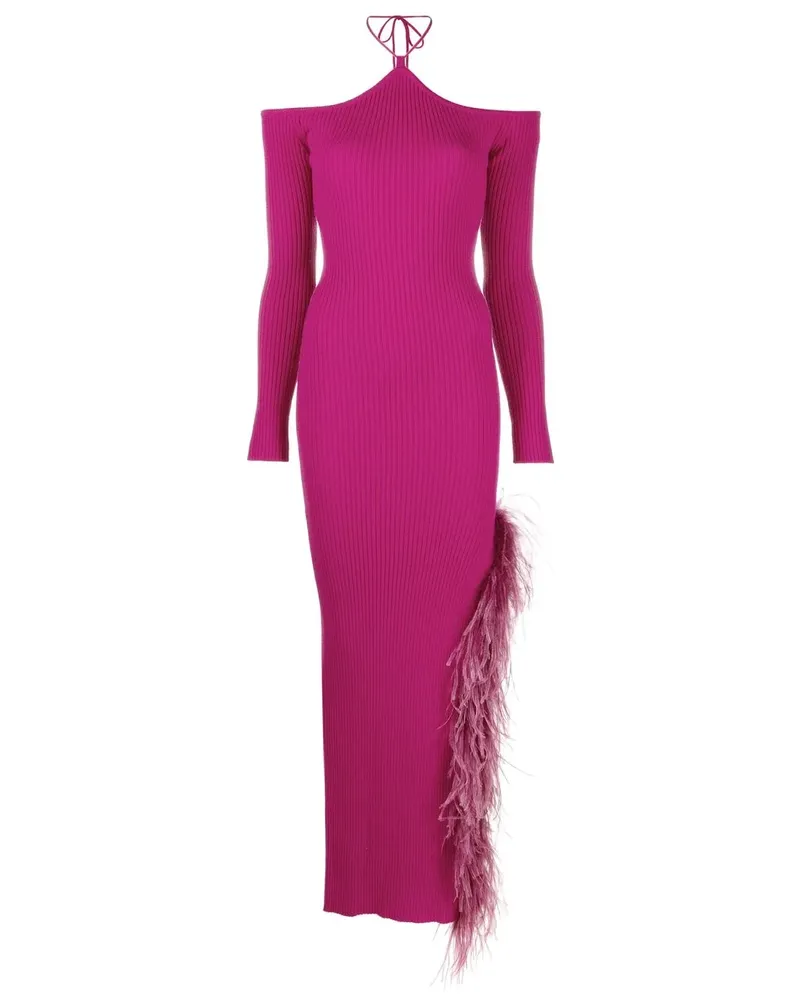 Giuseppe di Morabito Midikleid mit Schleifenkragen - Rosa Rosa