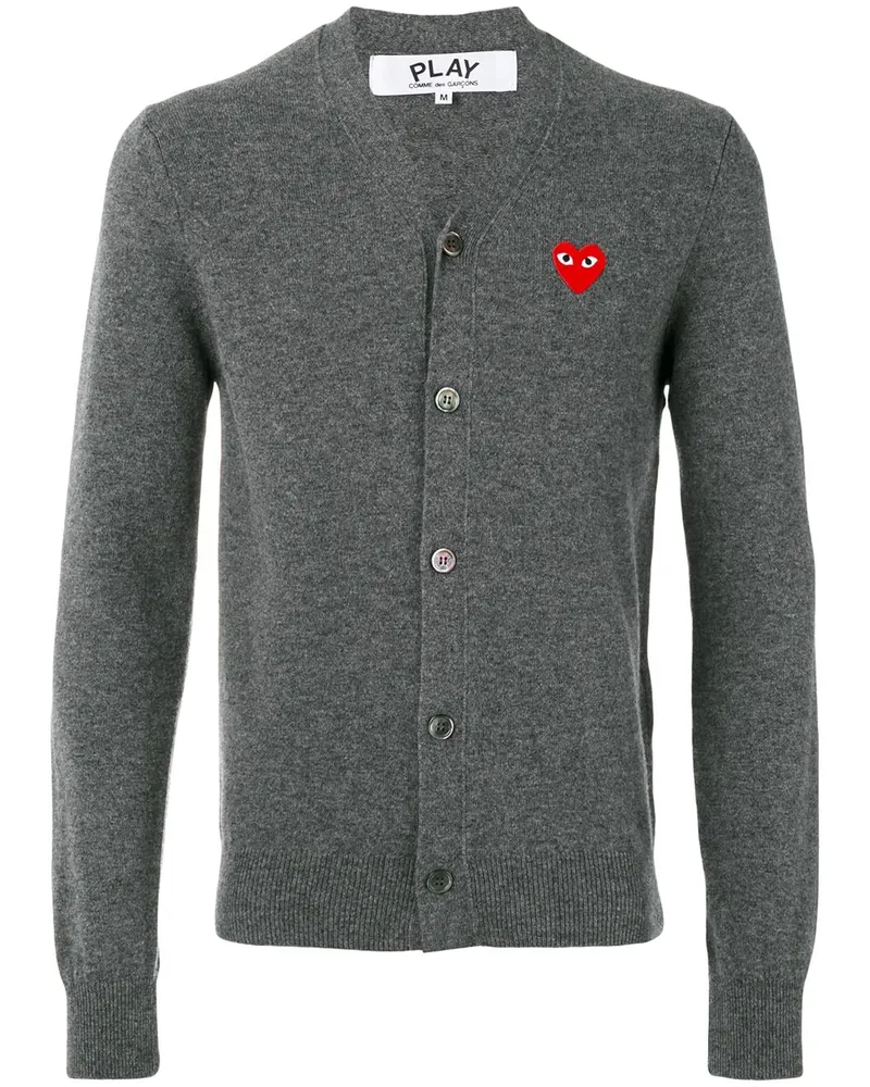 Comme des Garçons Woll-Cardigan mit Patch - Grau Grau