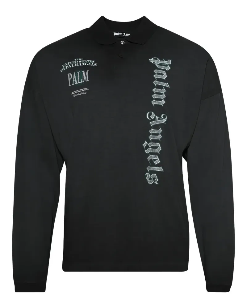 Palm Angels Pa Dollar long-sleeve polo shirt - Schwarz Schwarz