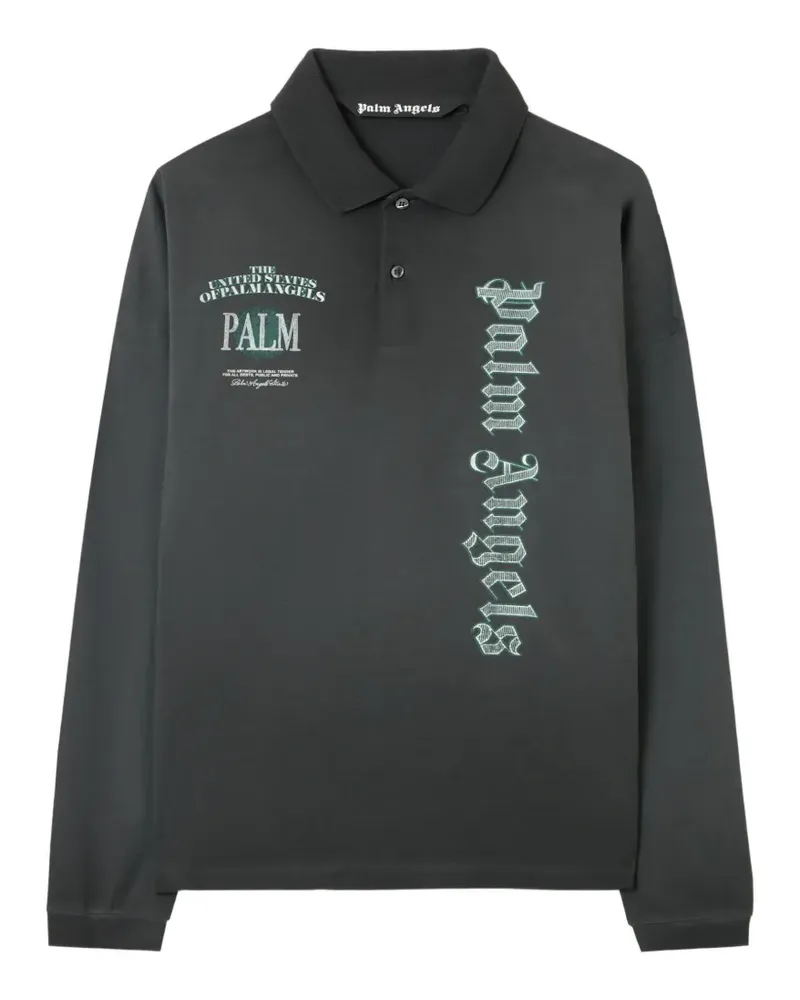 Palm Angels Langärmeliges Pa Dollar Poloshirt - Schwarz Schwarz
