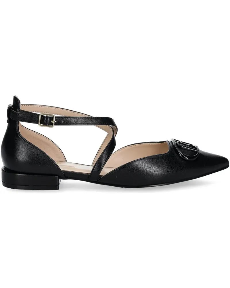 Liu Jo Ballerinas mit Maxi-Logo - Schwarz Schwarz