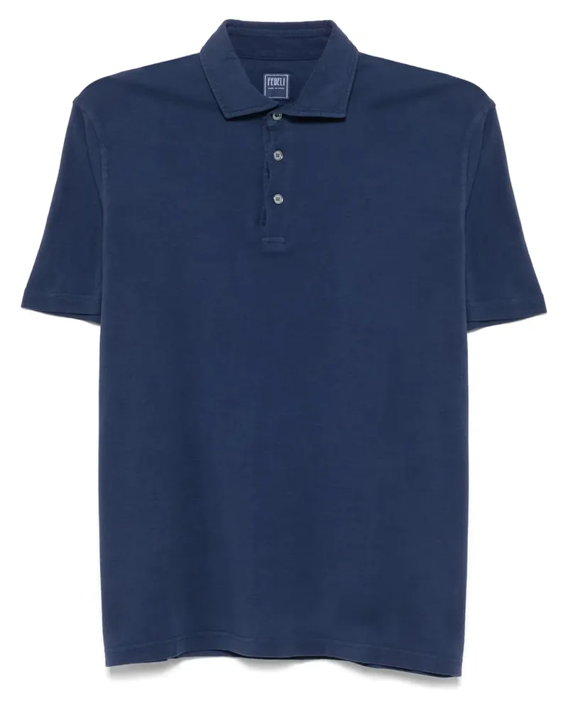 Fedeli Poloshirt aus Piqué - Blau Blau