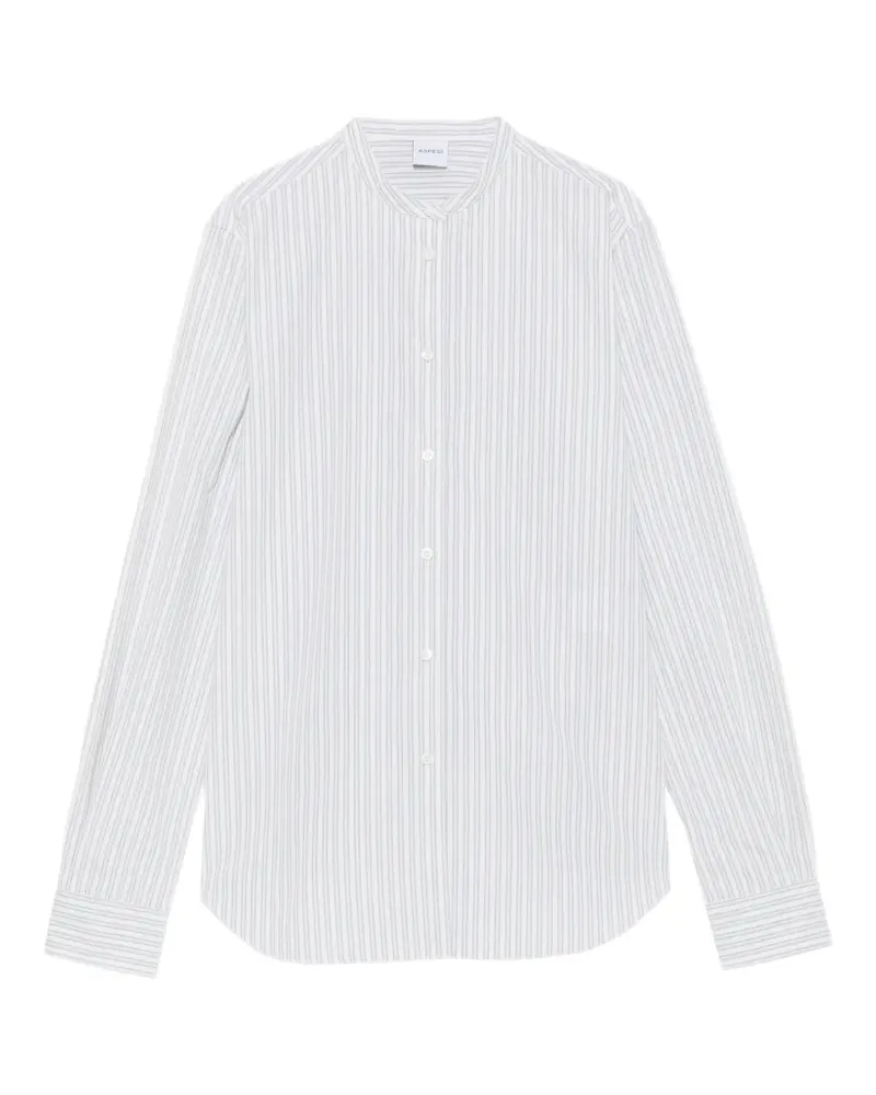 ASPESI vertical-stripe band-collar shirt - Weiß Weiß