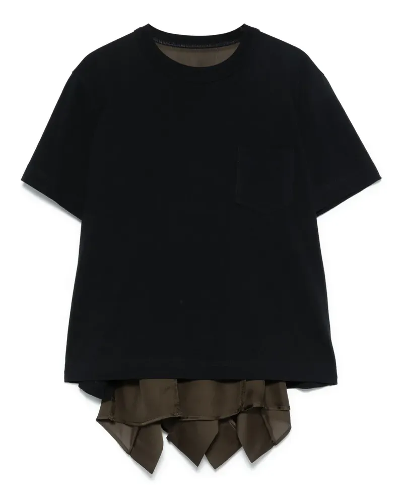 Sacai T-Shirt mit Kontrasteinsätzen - Blau Blau