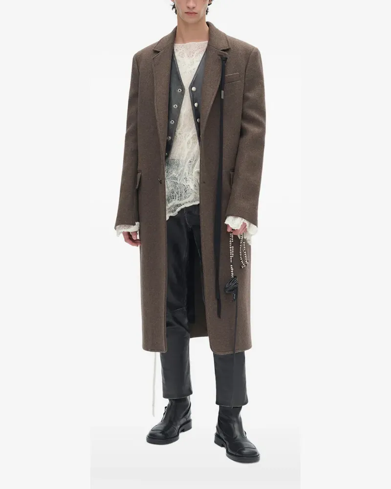 Ann Demeulemeester Melton Wollmantel - Braun Braun