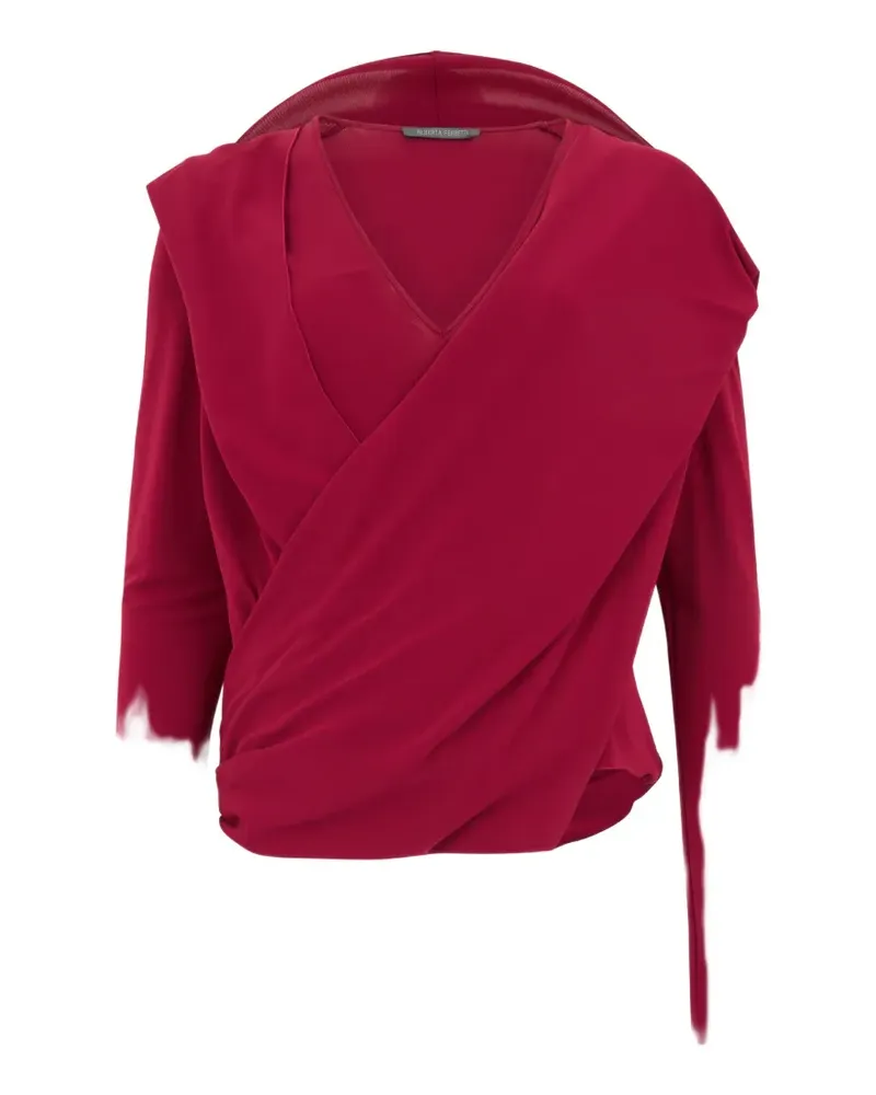 Alberta Ferretti Asymmetrische Bluse mit Drapierung - Rot Rot