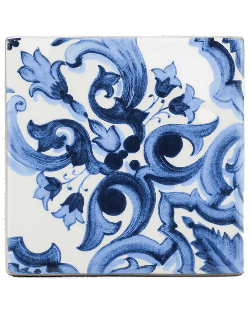 Dolce & Gabbana Mittelgroße Untersetzer aus Porzellan - Blau Blau