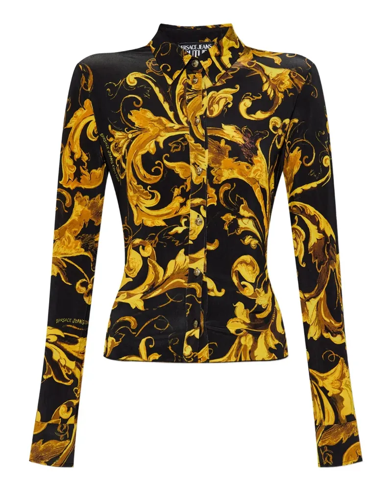 Versace Jeans Hemd mit Barock-Print - Gelb Gelb