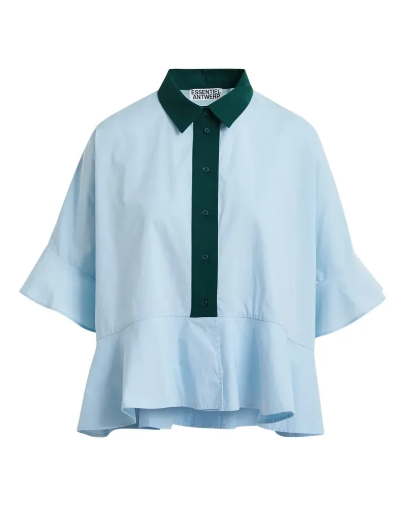Essentiel ruffled peplum shirt - Blau Blau