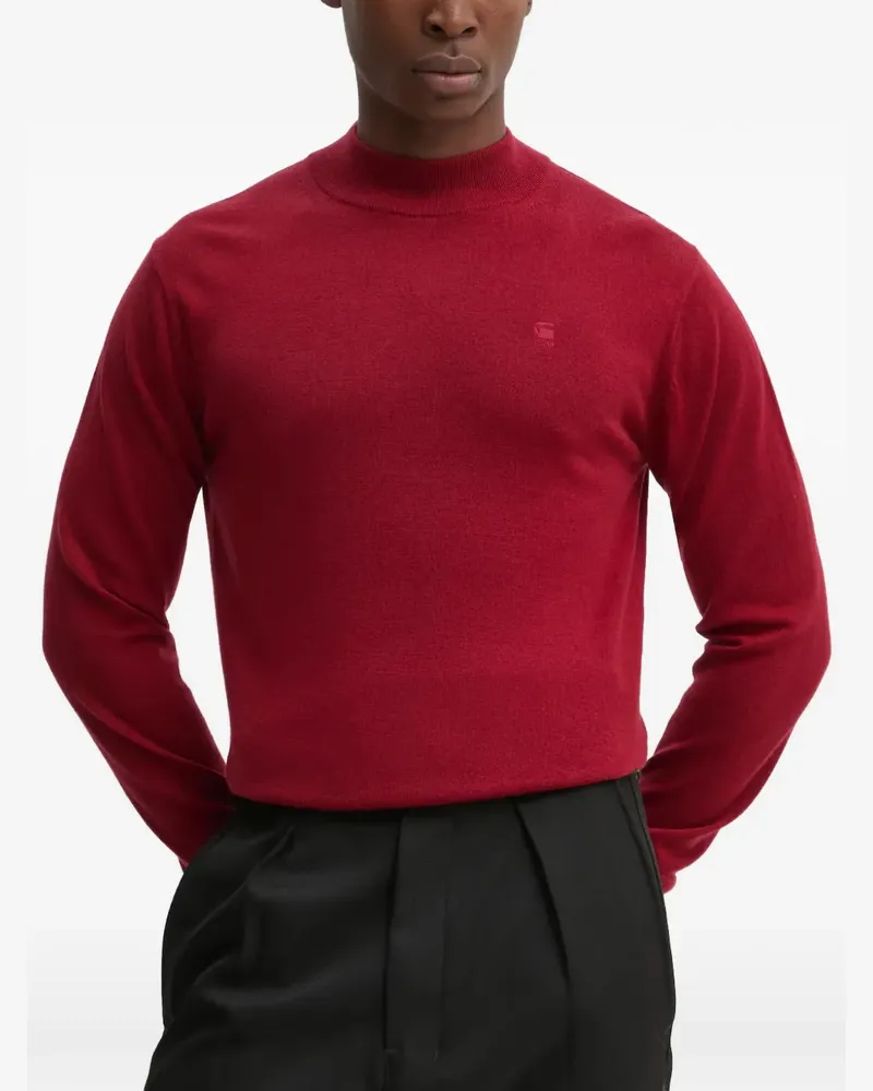 G-STAR RAW Gestrickter Pullover mit Stehkragen - Rot Rot