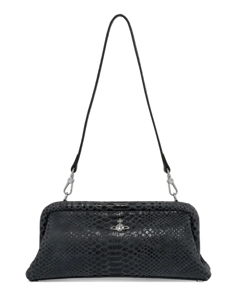 Vivienne Westwood Orb snake-effect shoulder bag - Schwarz Schwarz