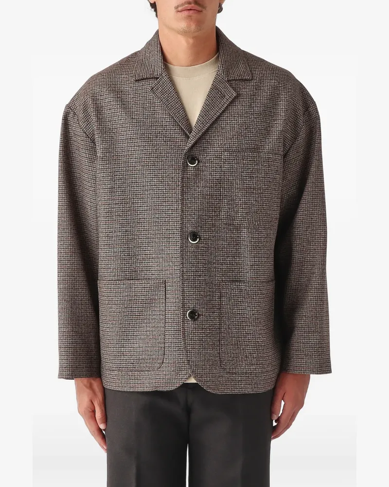 nine:inthe:morning Caio check-pattern notched-lapels jacket - Braun Braun