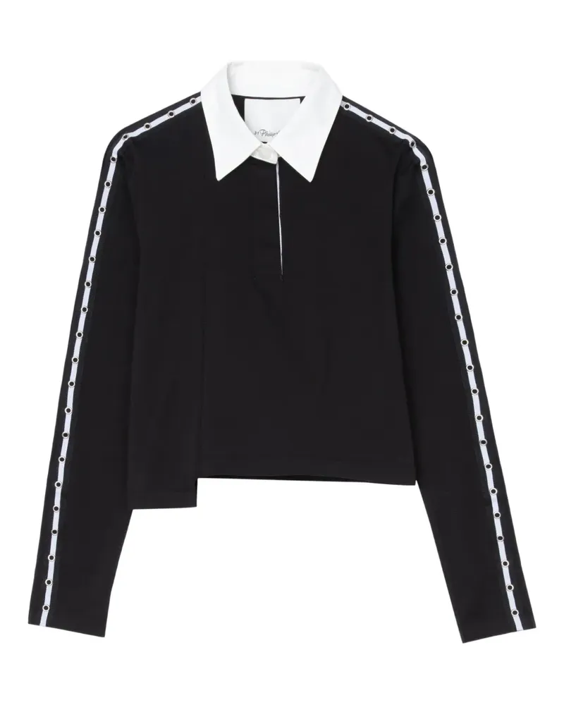 3.1 phillip lim Poloshirt mit Ösendetail - Schwarz Schwarz