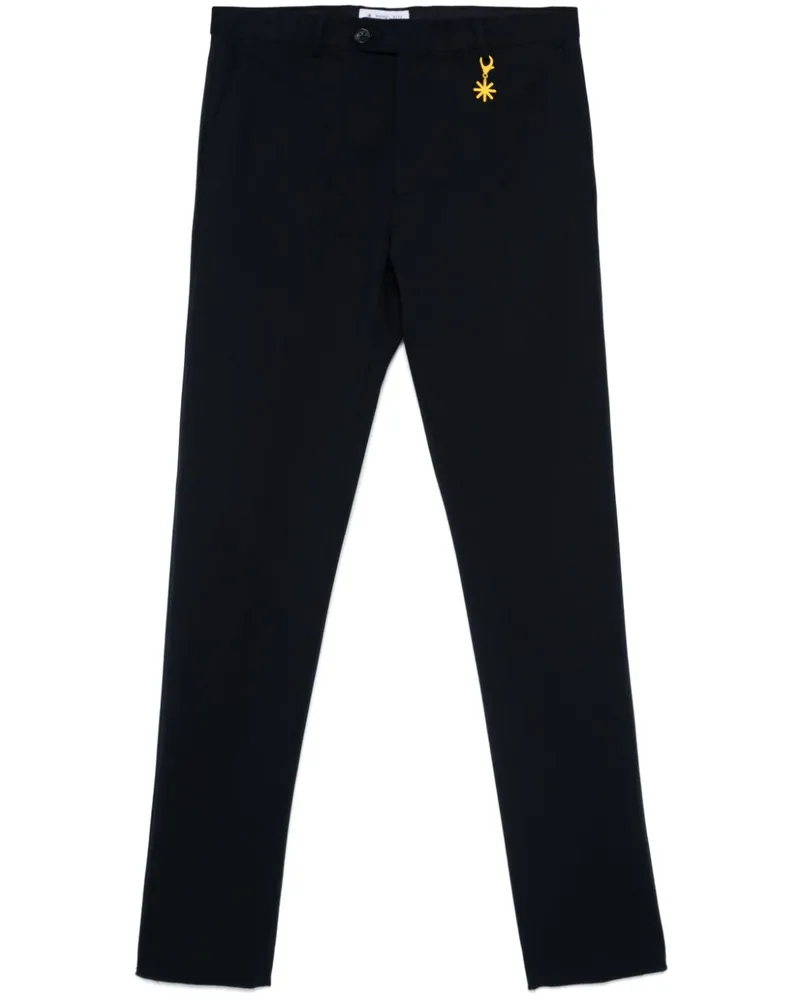 Manuel Ritz Hose mit Jersey-Struktur - Blau Blau