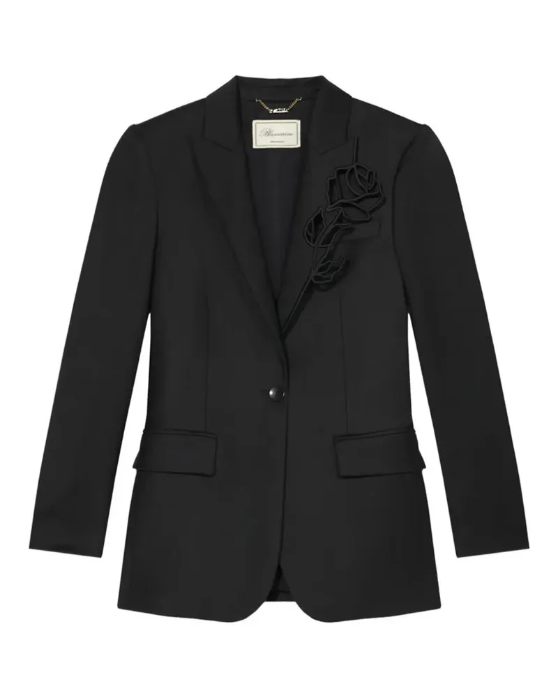 Blumarine Jacke mit Rosenstickerei - Schwarz Schwarz