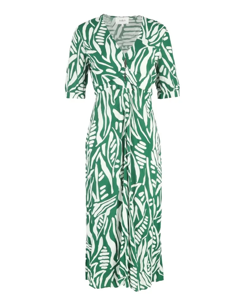 ba&sh Wickelkleid mit botanischem Print - Grün Grün