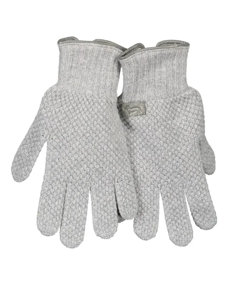 Harmont & Blaine waffle-knit logo-patch gloves - Grau Grau