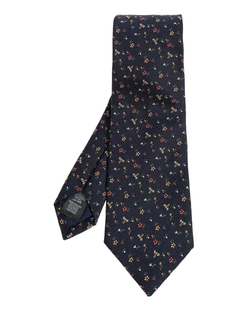 Paul Smith Flowers and Bees silk tie - Blau Blau
