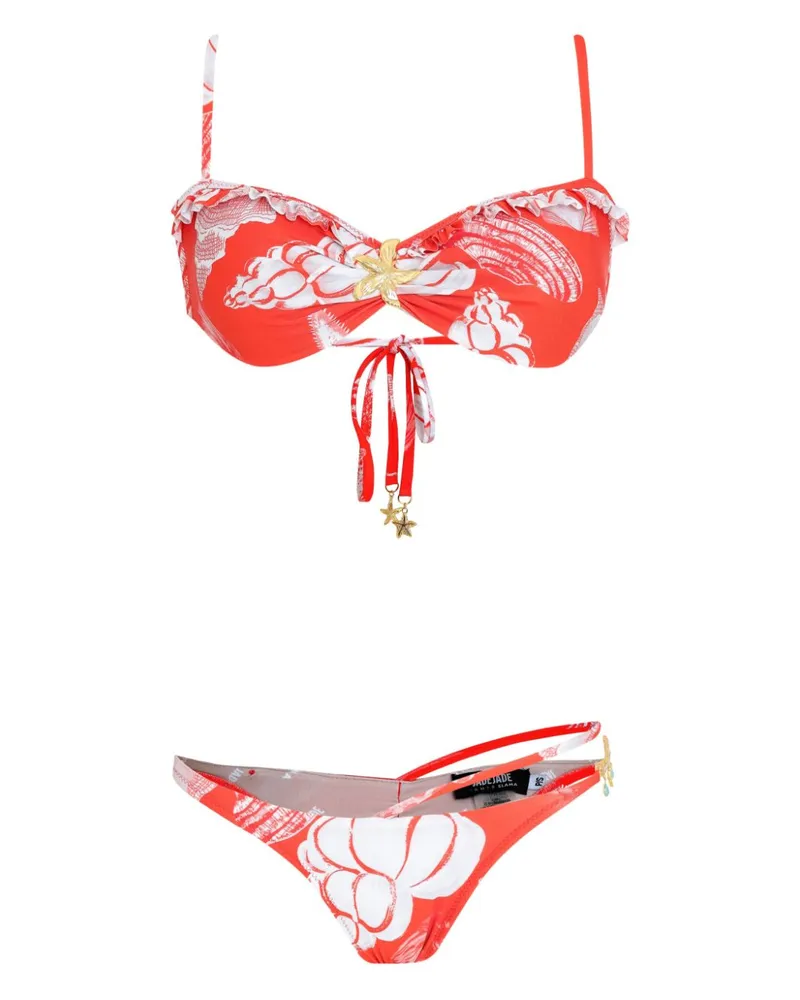 Amir Slama Bikini mit Seesterne-Print - Rot Rot