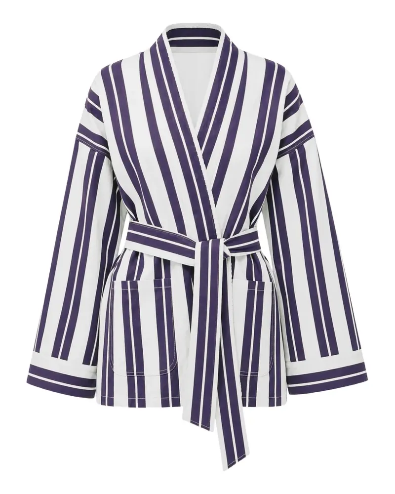 forte_forte striped jacket - Blau Blau