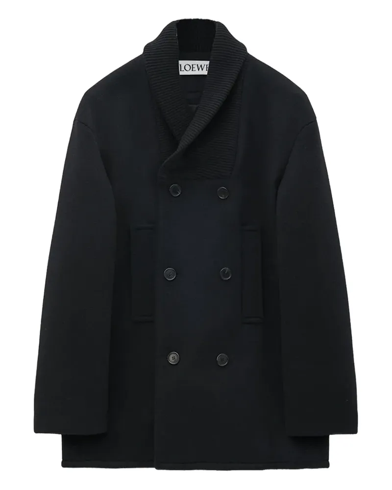 Loewe Doppelreihiger Mantel - Schwarz Schwarz