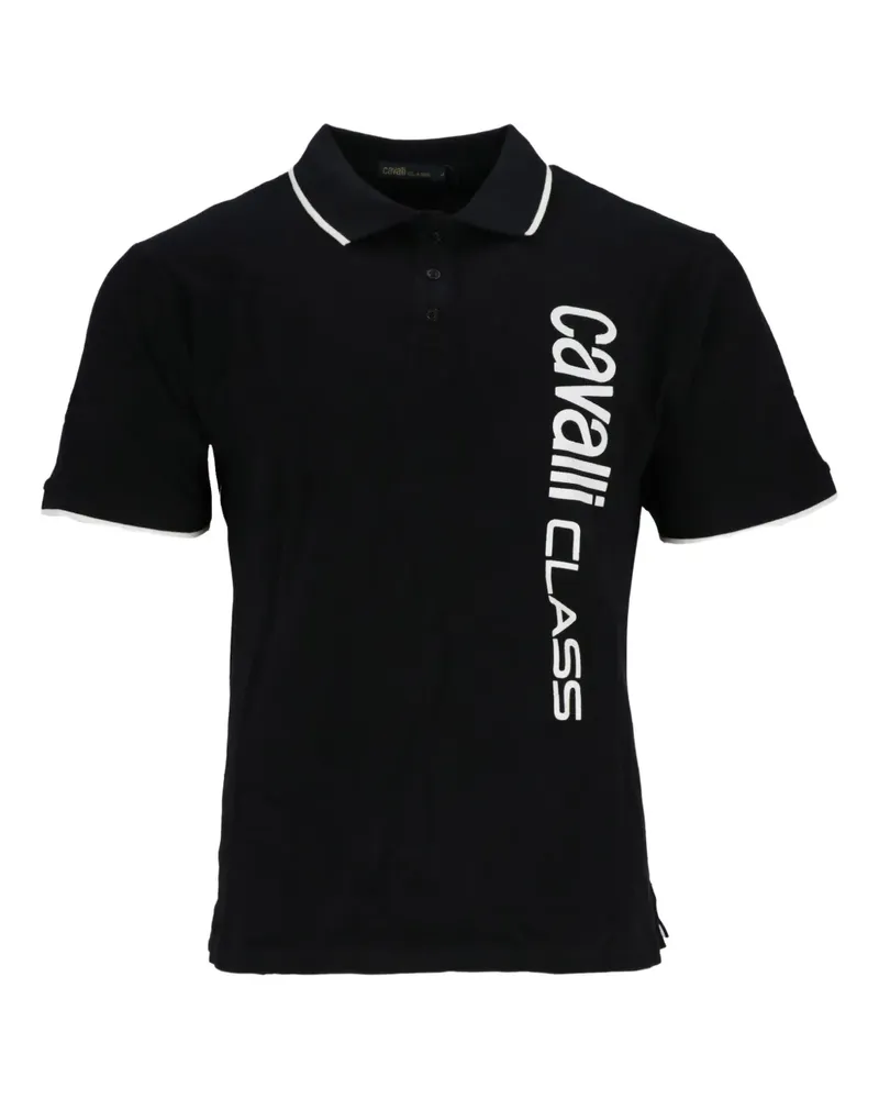 Roberto Cavalli Poloshirt mit Logo-Print - Schwarz Schwarz