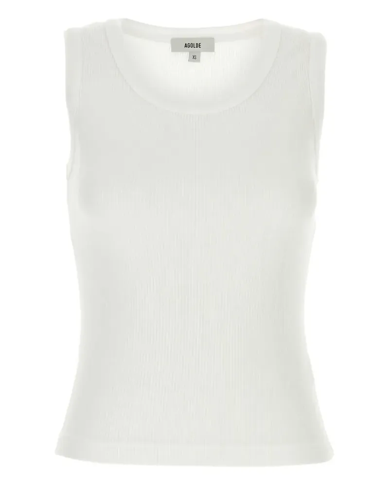 AGOLDE Geripptes Trägershirt - Weiß Weiß
