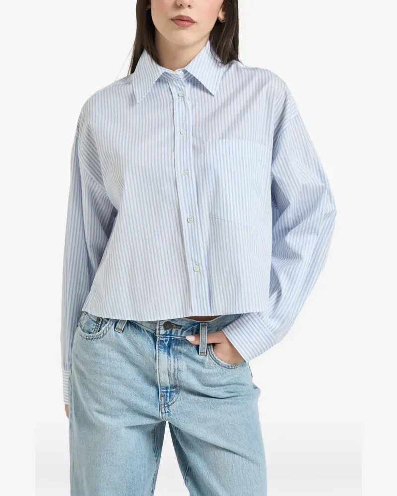 Max Mara Gestreiftes Malden Hemd mit Tasche - Blau Blau