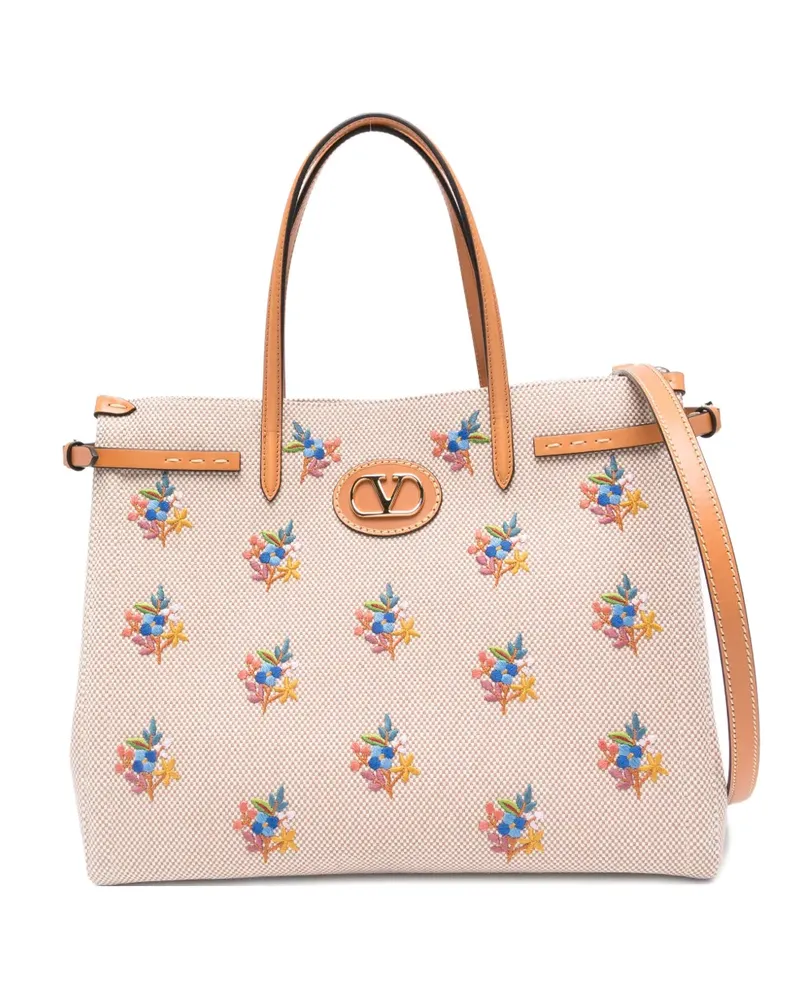 Valentino Garavani Shopper mit Blumen-Print - Nude Nude