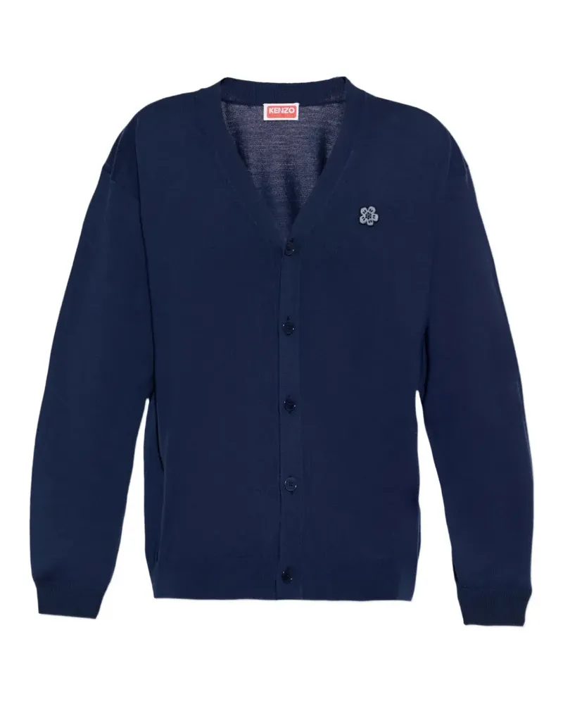 Kenzo Cardigan mit Boke Flower-Applikation - Blau Blau