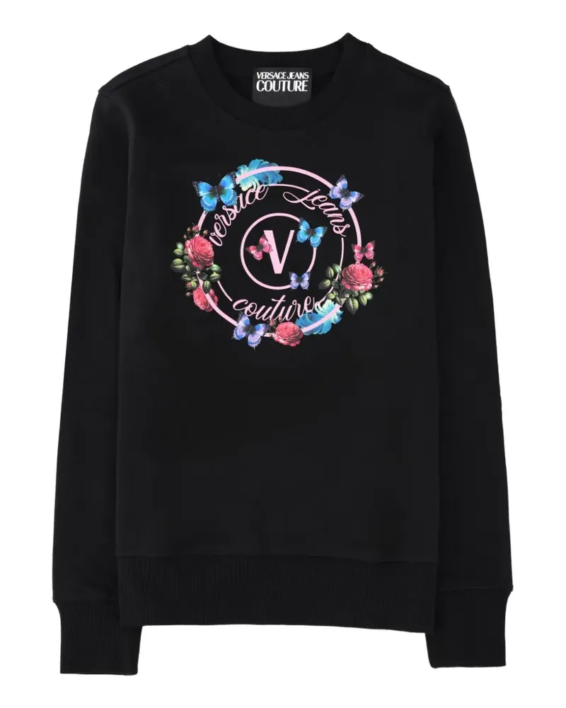 Versace Jeans Sweatshirt mit Logo-Print - Schwarz Schwarz