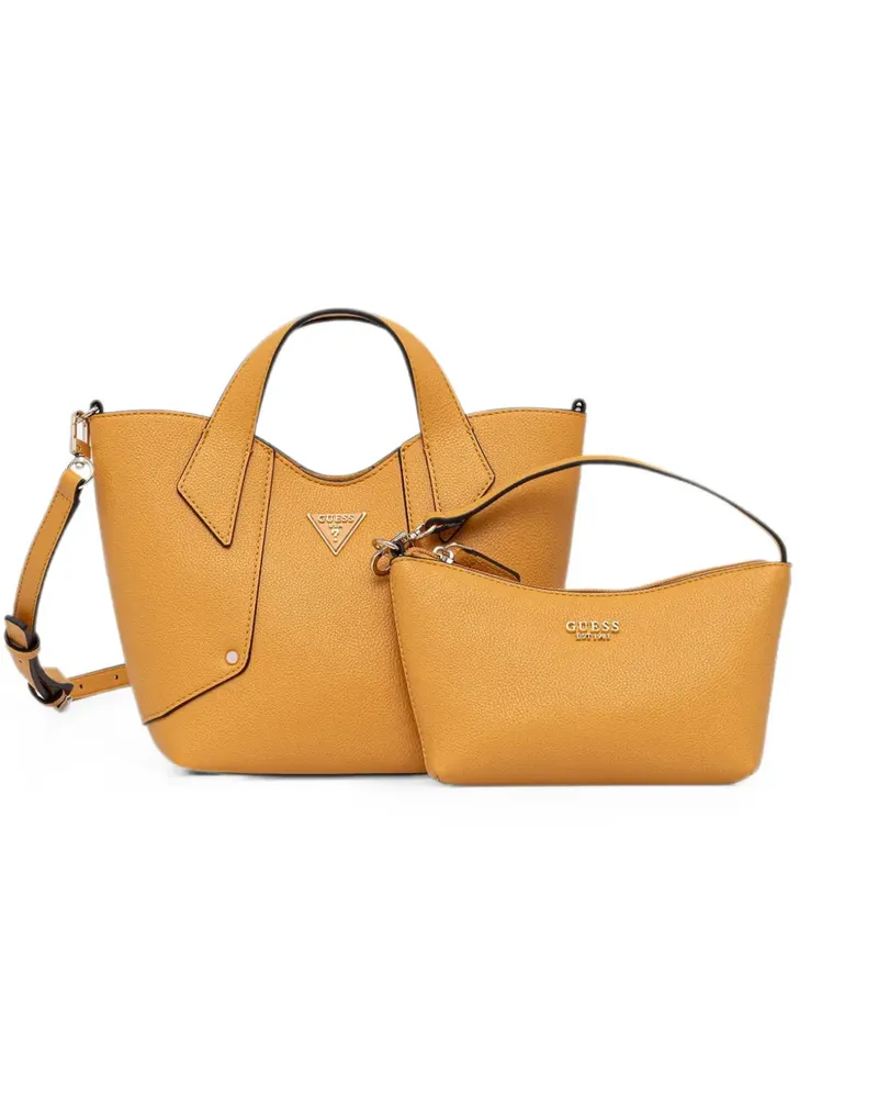 Guess Darcy logo-plaque tote bag - Orange Orange