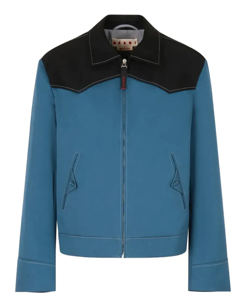 Marni pointed zip-fastening jacket - Blau Blau