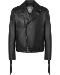 Moschino Bikerjacke mit Fransendetail Schwarz