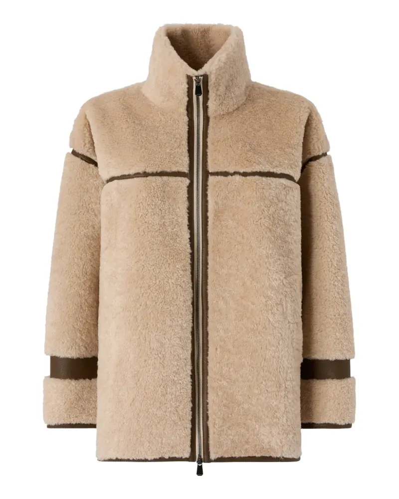 Pinko Mantel mit Einsätzen aus Faux Shearling - Nude Nude