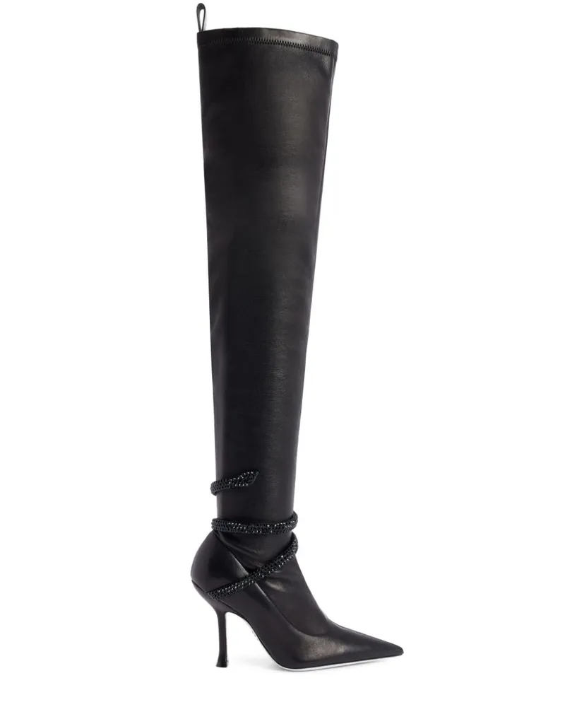 René Caovilla Juniper Stiefel 105mm - Schwarz Schwarz