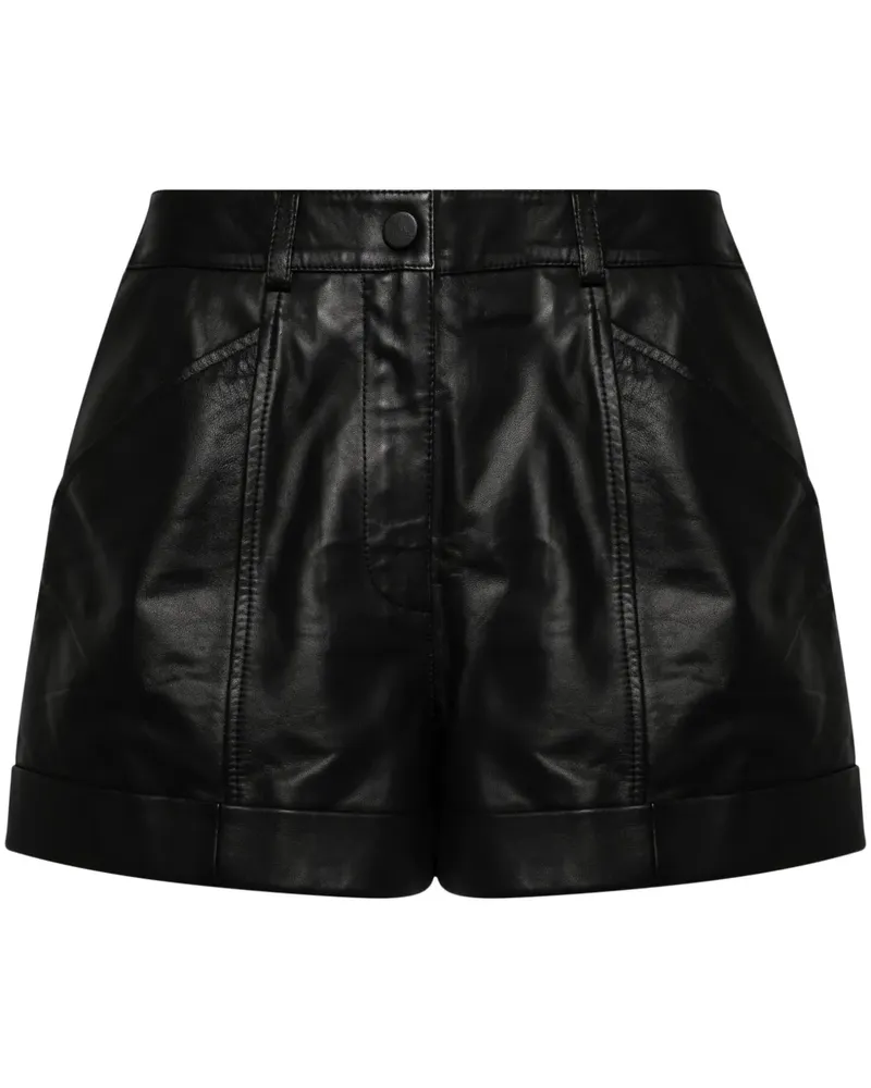 Yves Salomon Shorts aus Leder - Schwarz Schwarz