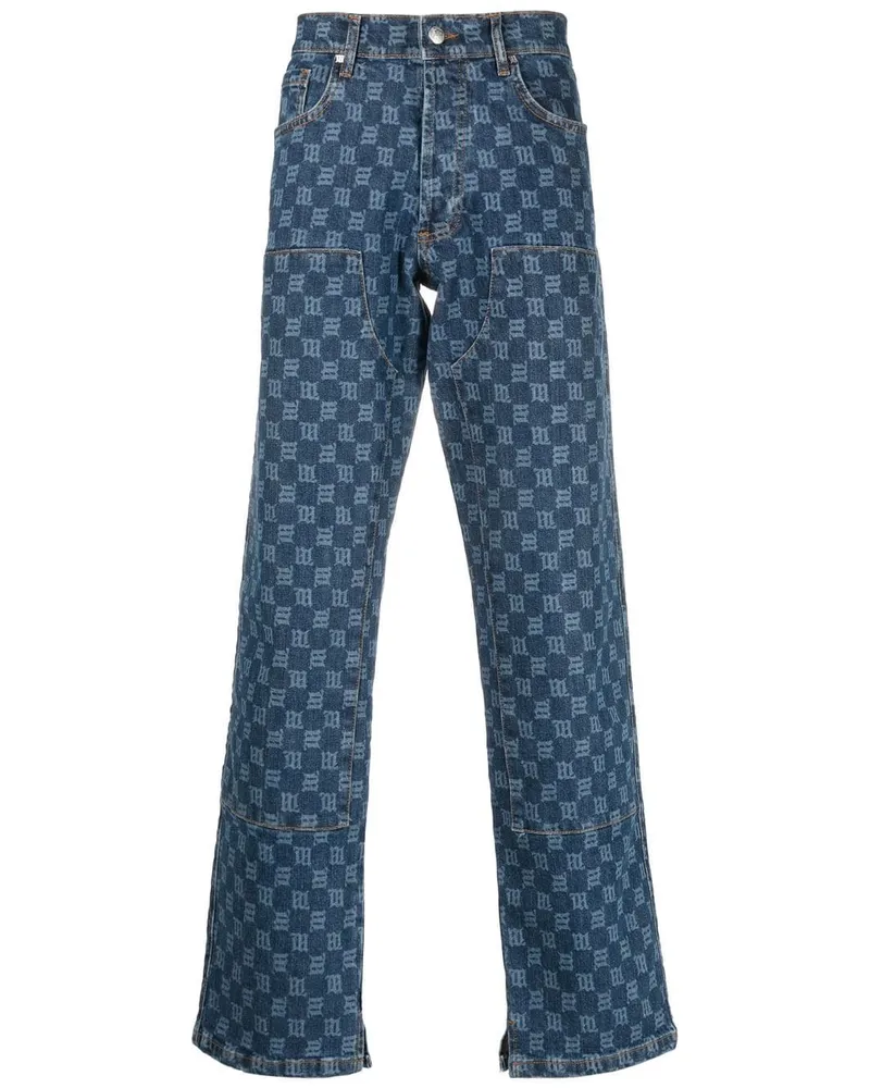 MISBHV Jeans mit Monogramm-Print Blau